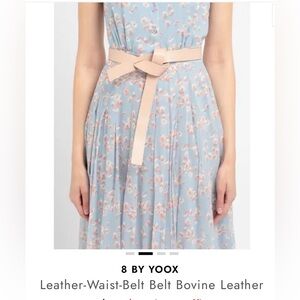 8 by YOOX Burgundy Leather Knot Waist Belt